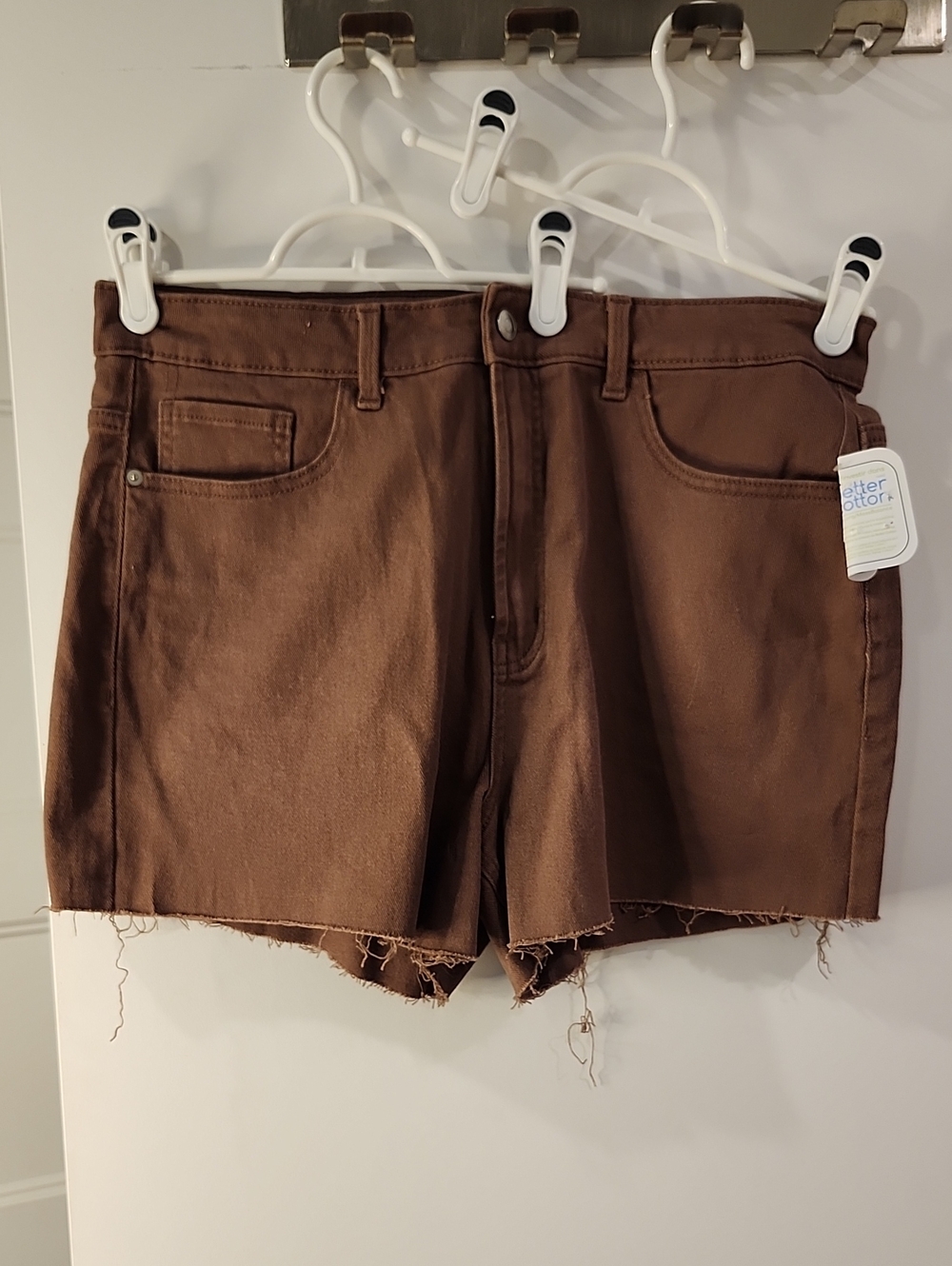 Waist 18" NWT George Brown Frayed Hem Denim Shorts